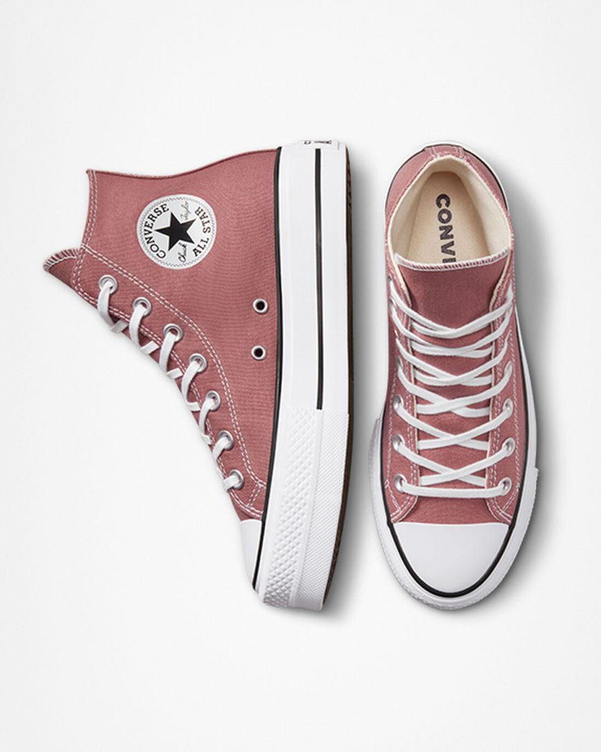 Women's Converse Chuck Taylor All Star Lift Seasonal Color High Top Platform Shoes Pink / Black / White | AU 35984V